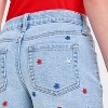 Girls' Mid-Rise Star Embroidered Cutoff Denim Shorts - Cat & Jack™ Light Wash - 4 of 4