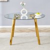 47.3" Round Glass Coffee Table with Gold Metal Legs - 3 of 4