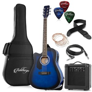 Ashthorpe Left Handed Cutaway Dreadnought Acoustic Electric Guitar with 10-Watt Amp, Gig Bag, and Accessories - 1 of 4