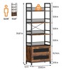 Bookshelf with Drawers Industrial Bookcase with 4 Tiers Open Storage Shelves Rustic Bookshelves 70.87" Tall Display Racks Farmhouse Bookshelf - 2 of 4