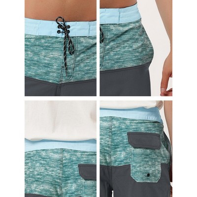 INSPIRE CHIC Men's Summer Color Block Drawstring Swim Beach Board Shorts Gray 32 — фото 6