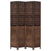 vidaXL Partition Screen 4 Panels Paulownia Wood Dark Brown - 4 of 4