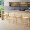 Lirago Solid Wood Bar Stool - No Assembly, 350LBS Capacity, Mid-Century Beige - 2 of 4