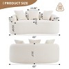 65" Curved Chenille Loveseat Sofa, Space-Saving Small Couch with 3 Pillows, No Assembly for Apartment Bedroom-3irtyhousy - 4 of 4