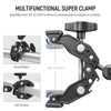 MaseiKar Super Clamp with 3" Dual Ballhead Magic Arm,Cold Shoe, 1/4" Threads,Action Camera Mount Adapter for Desk Tripod Tube Crossbar Gimbal Rods - 3 of 4