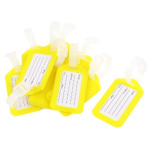 Unique Bargains Plastic Travel Luggage Name Tag Yellow 10Pcs - 1 of 4