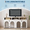 Double Dog Crate Furniture 71" Dog Kennel Furniture for 2 Medium Dogs, Heavy Duty Dogs Cage XL Dogs House Indoor with 3 Storage Shelves - 3 of 4