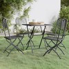 vidaXL Patio Dining Set 5 Piece Garden Dining Set with Patio Table and Chairs Outdoor Dining Set Folding Chair Expanded Metal Mesh Anthracite - 2 of 4