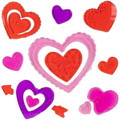 Northlight 14-Piece Red and Pink Heart Valentine's Day Gel Window Clings