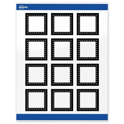 Avery 2" x 2" Labels, Black and White Polka Dots, 120 ct