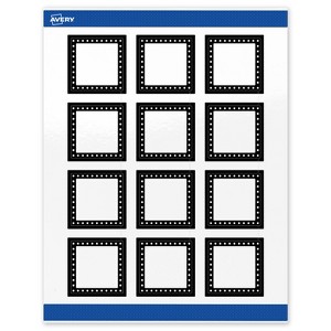 Avery 2" x 2" Labels, Black and White Polka Dots, 120 ct - 1 of 4