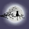 Women's Design By Humans The Cat and The Moon By Maryedenoa Racerback Tank Top - 2 of 3