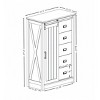 VANIRROR 5-Drawer Dresser with Sliding Barn Door – Farmhouse Modern Tall Storage Cabinet for Bedroom, Hallway, Living Room, Kids Room - 3 of 3