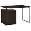 Sapphtopaz 47" Modern Reversible Desk with 3 Drawers Wood Computer Desk with Metal Frame and File Cabinet Desk for Bedroom, Study Room, Office - 4 of 4