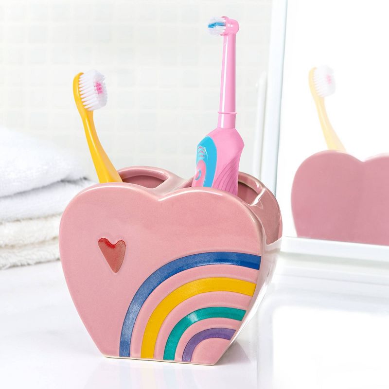 3pc Rainbow Hearts Kids&#39; Bathroom Accessories Set - Allure Home Creations, 6 of 17