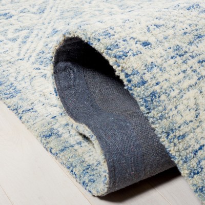 Roslyn Blue and Ivory Hand-Tufted Wool Area Rug 3' x 5'