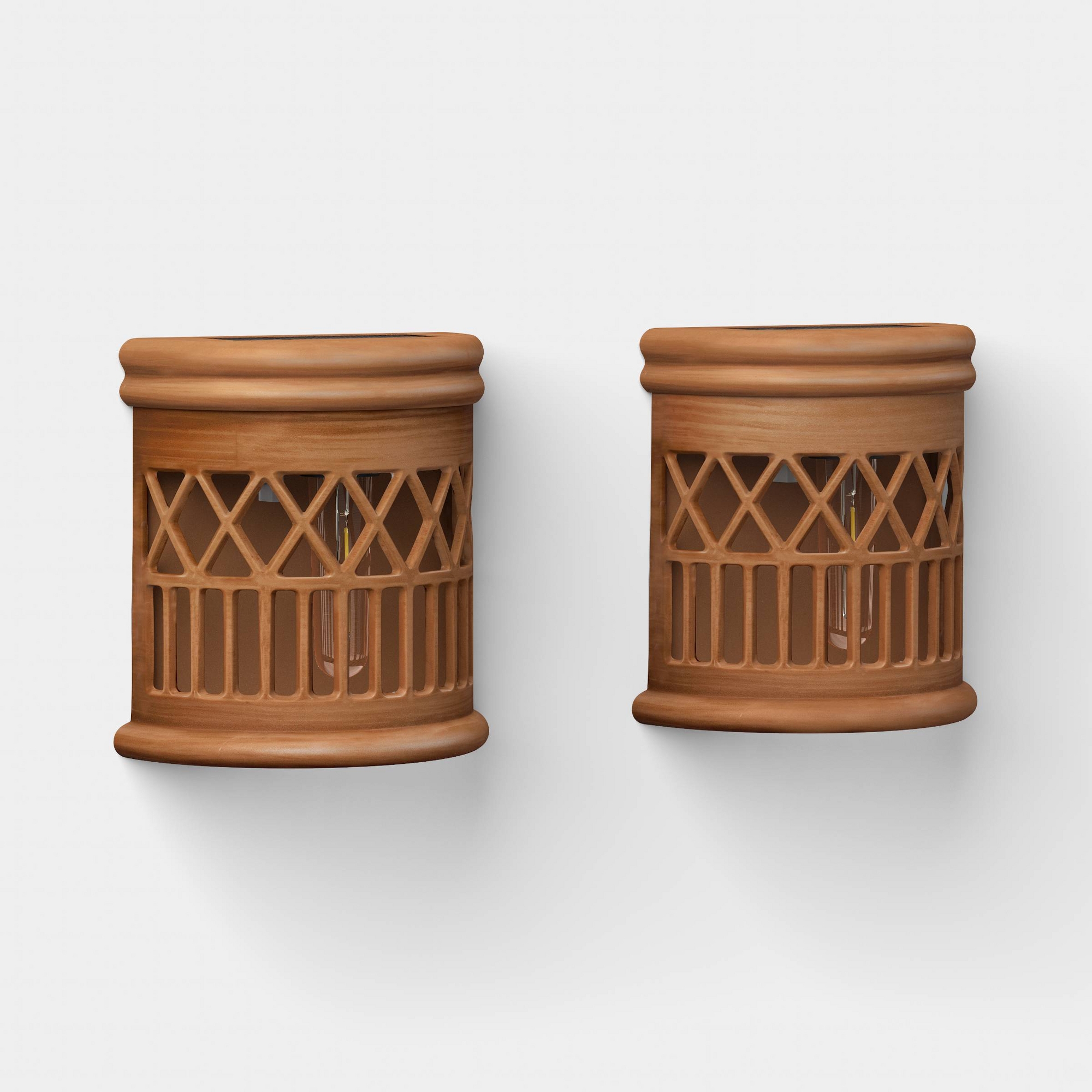 2pk 10L Filament Woven Deck Solar Outdoor Fence Accent Table Lamp - Threshold™
