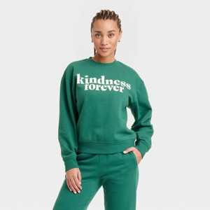 Women's Leisure Studio Graphic Pullover Sweatshirt - Universal Thread™ Green - 1 of 3