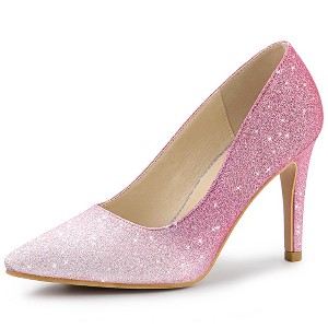Allegra K Women's Party Glitter Stiletto High Heels Pumps - 1 of 4