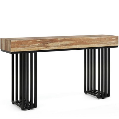 Resenkos Entryway Table, Console Sofa Table,55-inch Console Table, Modern Entryway Table with Metal Legs,Rustic