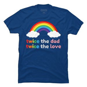 Adult Design By Humans Rainbow Twice The Dad & Love By T-Shirt - 1 of 2