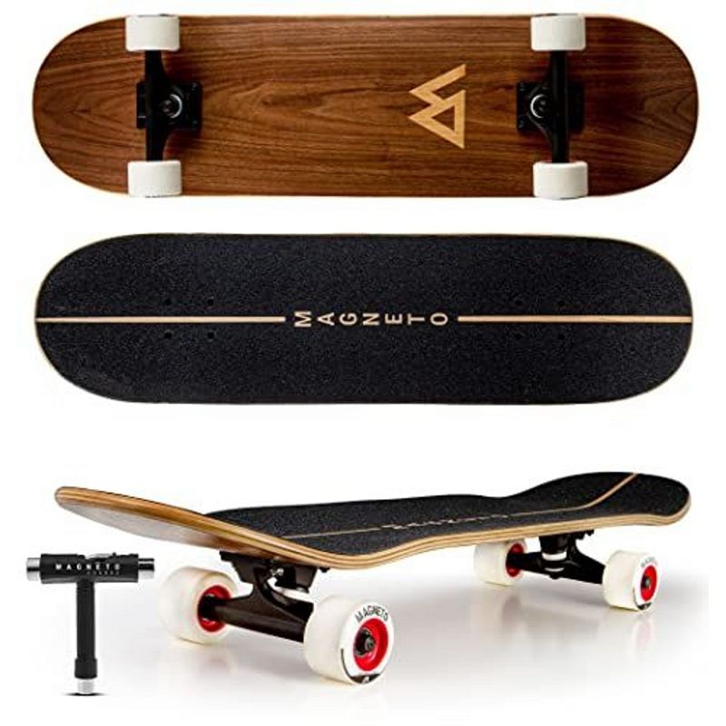 Magneto SUV Skateboards | Fully Assembled 31" x 8.5" Standard Size | 7 Layer Canadian Maple Deck with Skate Tool (SUV Natural), 1 of 9