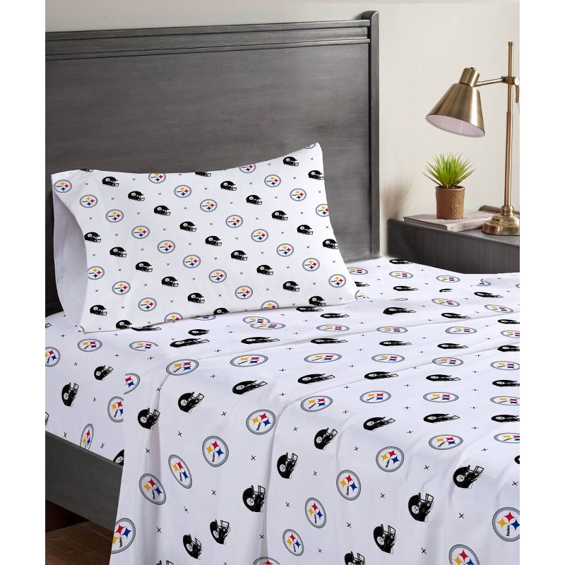 NFL Pittsburgh Steelers Small X Twin Sheet Set - 3pc, 1 of 4
