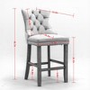 Set of 2 Contemporary Velvet Upholstered Bar Stools with Button Tufted Decoration & Chrome Nailhead Trim, Leisure Bar Chairs for Restaurants Bedrooms - 4 of 4