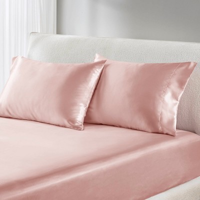2 Pcs Elegant Wrinkle Free Pillowcases, All Season Smooth Home Textile for Lux Bedroom Decor