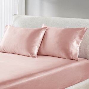 2 Pcs Elegant Wrinkle Free Pillowcases, All Season Smooth Home Textile for Lux Bedroom Decor - 1 of 4