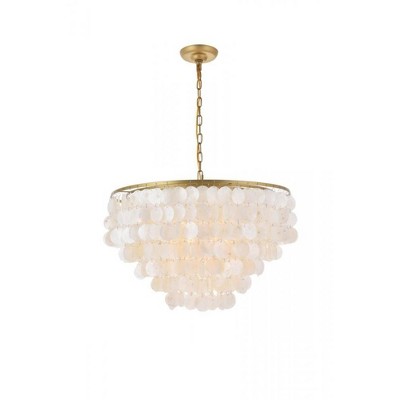 Elegant Lighting Selene 6 light Brass Pendant