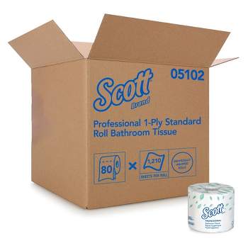 Scott Essential Toilet Paper, 1-Ply Bath Tissue 80 Count