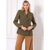 Hobemty Women's Office Dressy Blazer Casual Double Breasted Striped Suit Jacket - 2 of 4