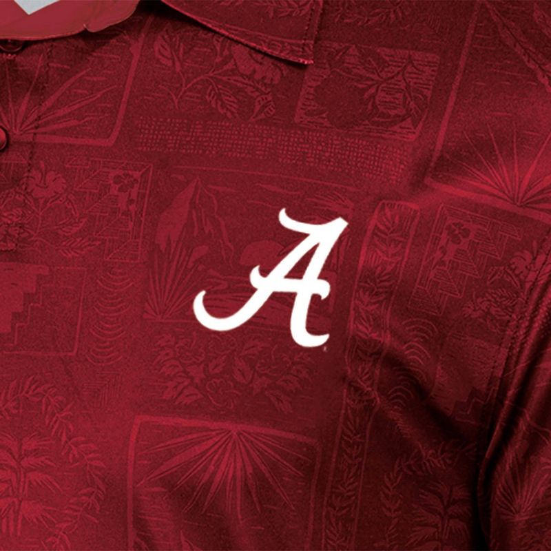 NCAA Alabama Crimson Tide Men&#39;s Tropical Polo T-Shirt, 3 of 4