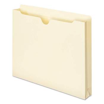 Smead Double-Ply Pocket File Jacket, 1 1/2" Accordion Expansion, Ltr, 11 Point Manila, 50/Box