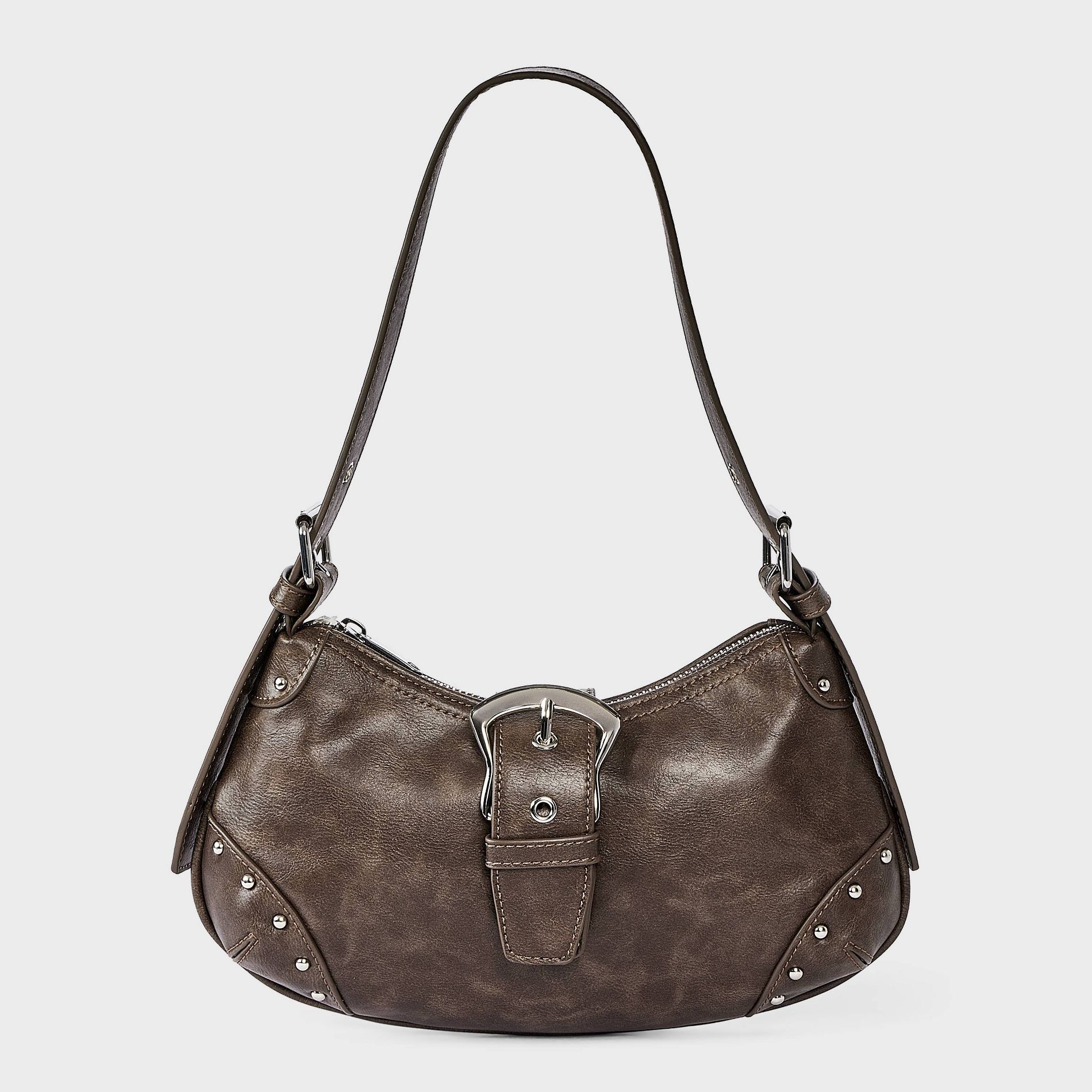 Curved Buckle Shoulder Bag - Wild Fable™ Brown