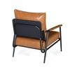 Faux Leather Accent Chair with Padded High Back and Metal Frame - 4 of 4