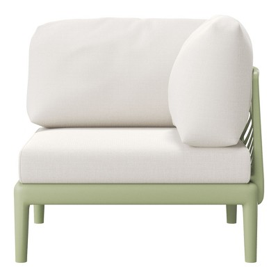 WestinTrends Playa Modern Outdoor Polypropylene Resin Deep Seating Sectional Corner Chair, Green