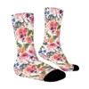 Watercolor Floral Women Printed Crew Socks Funny Funky Socks Soft Polyester Novelty Gifts for Artists Men - 3 of 4