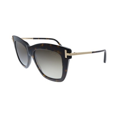 Tom Ford Dasha TF 822 52H Womens Square Polarized Sunglasses Dark Havana 52mm