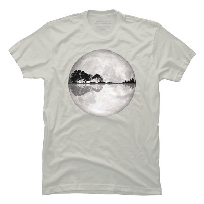 Men's Design By Humans Moonlight Nature Guitar II By Maryedenoa T-Shirt