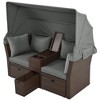 YOOCOZZ 2-Seater Outdoor Daybed with Foldable Awning & Cushions - 4 of 4