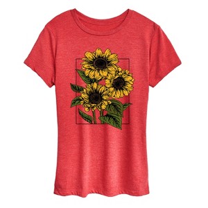 Women's - Instant Message - Vintage Sunflowers Short Sleeve Graphic T-Shirt - 1 of 4