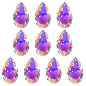 Unique Bargains Crystal Pendants Teardrop Beads for DIY Lamp Arts Crafts Decoration 10 Pcs - 1 of 4