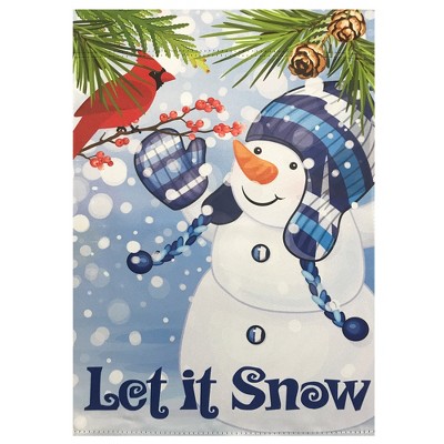 Northlight Let It Snow Snowman and Cardinal Outdoor Garden Flag 12.5" x 18"