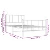 vidaXL Sturdy Steel Single Bed Frame with Headboard & Footboard - White - Metal Slats for Breathability - 4 of 4