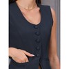 INSPIRE CHIC Women's Sleeveless U Neck Button Down Front Pockets Summer Business Casual Waistcoat - 4 of 4