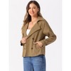 Allegra K Women's Casual Notched Lapel Double Breasted Outerwear Short Jacket - 4 of 4