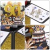Unique Bargains 3D Handcrafted Pop-Out Funny Greeting Card Black Gold - 4 of 4