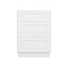 HOMLUX Easy-DIY 24 in D x 34.5 in H in Shaker White Ready to Assemble Drawer Base Kitchen Cabinet With 3-Drawers - 3 of 4